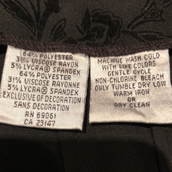 Talbots black with velvet design on side zip pants - Picture 7 of 7